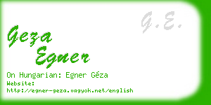 geza egner business card