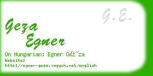 geza egner business card